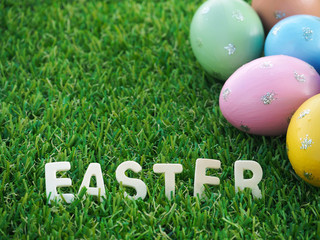 easter eggs in the grass