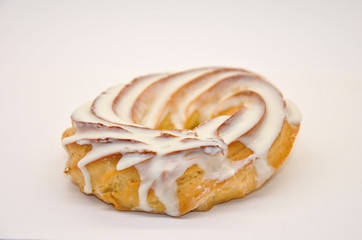  cream donut on a white background