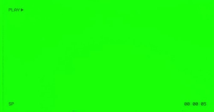 Green screen old vhs play camcorder rec counter animation 4k