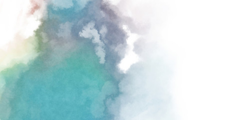 Abstract colorful watercolor on white background. Digital art painting.