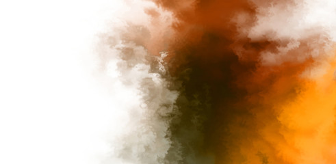 Abstract colorful watercolor on white background. Digital art painting.