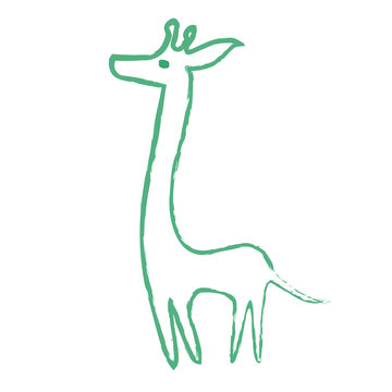 Linear vector illustration of giraffe