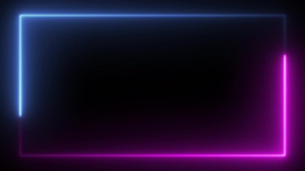 A rectangular frame made of two moving neon lights. A popular abstract background overlay, seamless vaporwave animation. - Powered by Adobe
