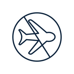 banned flights symbol icon, line style