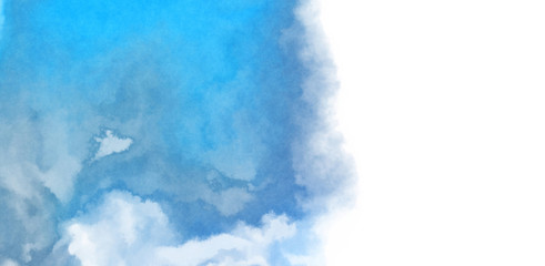 Abstract colorful watercolor on white background. Digital art painting.