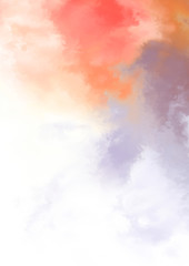 Abstract colorful watercolor on white background. Digital art painting.