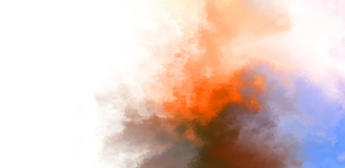 Obraz premium Streszczenie kolorowe akwarela na białym tle. Malarstwo cyfrowe.