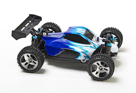 radio controlled toy car on a white background