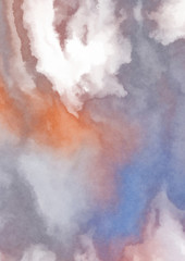 Abstract colorful watercolor on white background. Digital art painting.