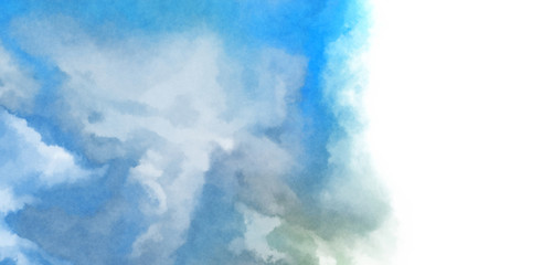 Abstract colorful watercolor on white background. Digital art painting.