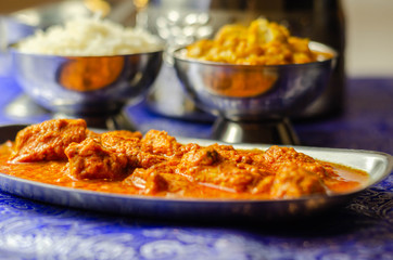 Mild chicken Korma and chicken Tikka Masala with Basmati rice