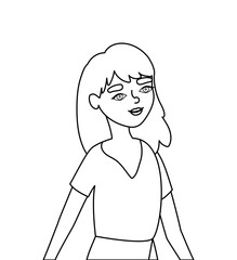 Isolated avatar woman vector design