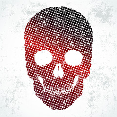 skull grunge decorative color symbol desing