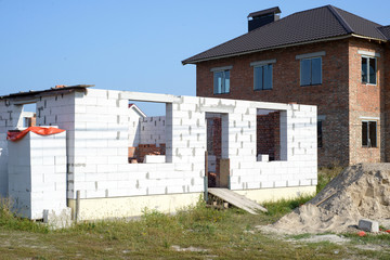 Fototapeta na wymiar Home under construction on a building site