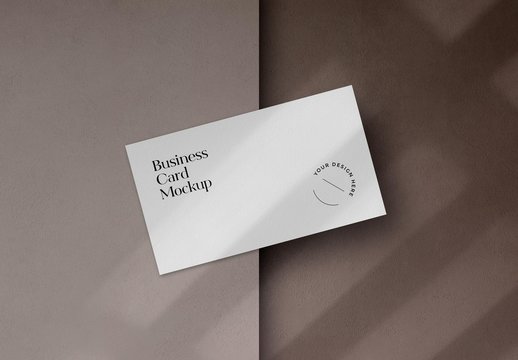 White Angled Minimal Business Card Mockup