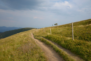 Fototapeta na wymiar chemin sur le Hohneck - Vosges France