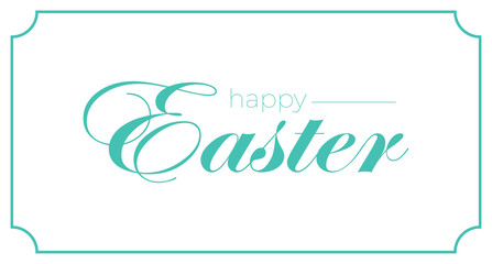 Happy Easter Hand lettering Greeting Card. Typographical Vector Background. Handmade calligraphy. Easy paste to any background
