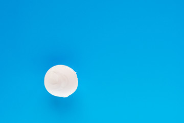 The shell of the eggs on a blue background