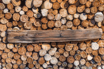 Brennholz Stapel als Hintergrund