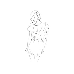 sketch of woman in a dress