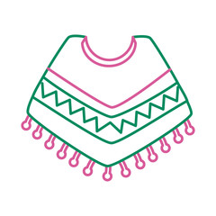 mexican culture poncho line style icon