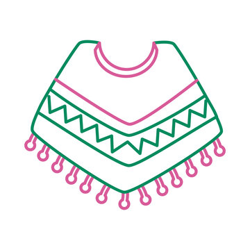 recommend clip art: mexican culture poncho line style icon