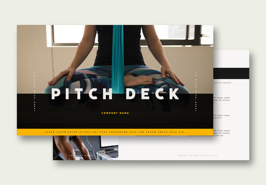 Pitch Deck Layout with Black and Yellow Accents