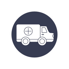 ambulance icon, block style