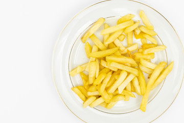 French Fries served on the white plate