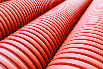 orange plastic pipe background..
