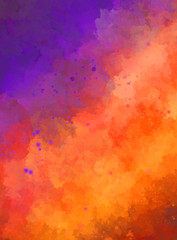 Fototapeta premium Watercolor painted background with blots and splatters. Brush stroked painting. 2D Illustration.