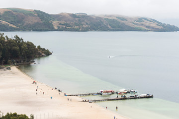 Fototapeta na wymiar Playa Blanca, Lake Tota, the largest Colombian lake