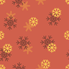 Seamless Winter Pattern Background with Snowflakes