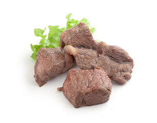 Pieces of fried beef