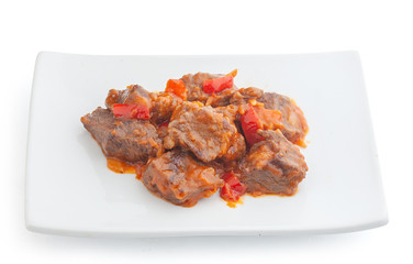 Prepared beef paprikash