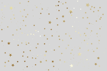 Falling confetti background. Sparkles on pastel grey trendy background. Festive backdrop for your...