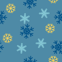 Fototapeta na wymiar Seamless Winter Pattern Background with Snowflakes