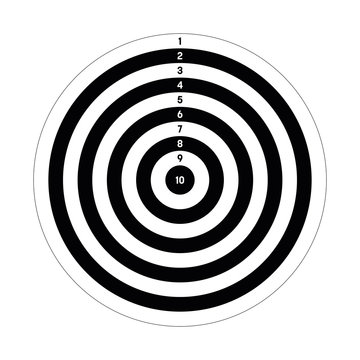 Black target. Hunting, shooting sport or achievement symbol. Simple vector icon