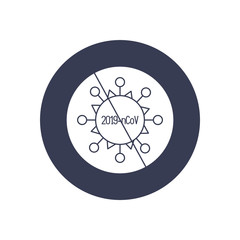 virus forbidden sign icon, block style