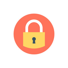 Padlock Vector Filled Outline Icon Illustration