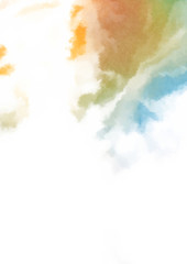 Abstract colorful watercolor on white background. Digital art painting.