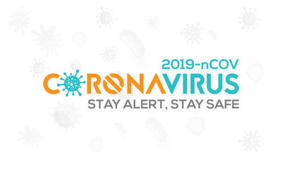 Fototapeta premium Coronavirus disease (COVID-19) Vector Illustration. 2019-nCov / 2019 Novel Coronavirus Logo, background Design Vector Template