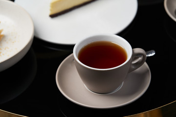 Traditional tea ceremony. Sweets dessert cookies cake and teapot