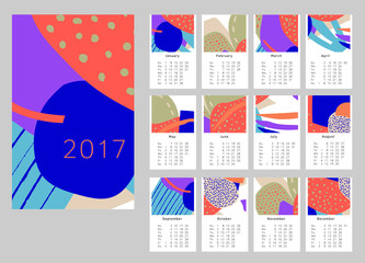 Calendar for 2017 vector template