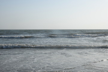 Obraz premium Beautiful Evening at Mandvi Beach of Kutch, Gujarat, India, Tourism Place of India