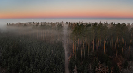 Foggy Landscape Czech Republic Bohemia