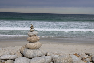 zoomed stacked rocks
