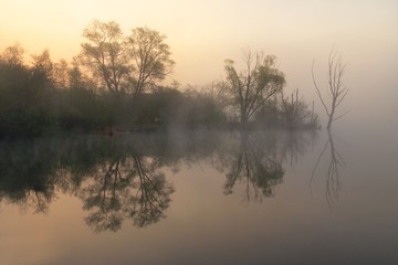 Foggy Landscape Czech Republic Bohemia