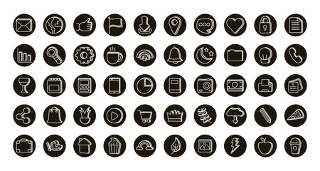 bundle of doodle set icons