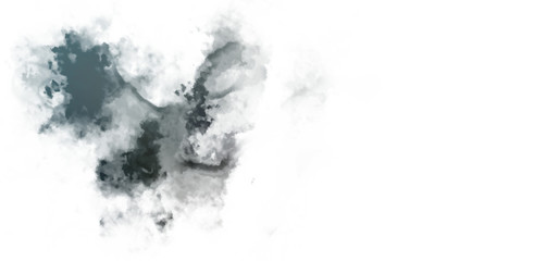 Abstract colorful watercolor on white background. Digital art painting.